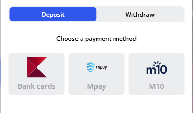 Glory Casino Deposit and Withdrawal